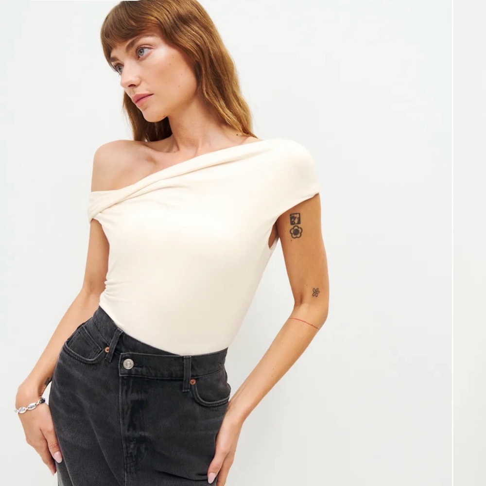 Reformation Cream Cello Knit Top